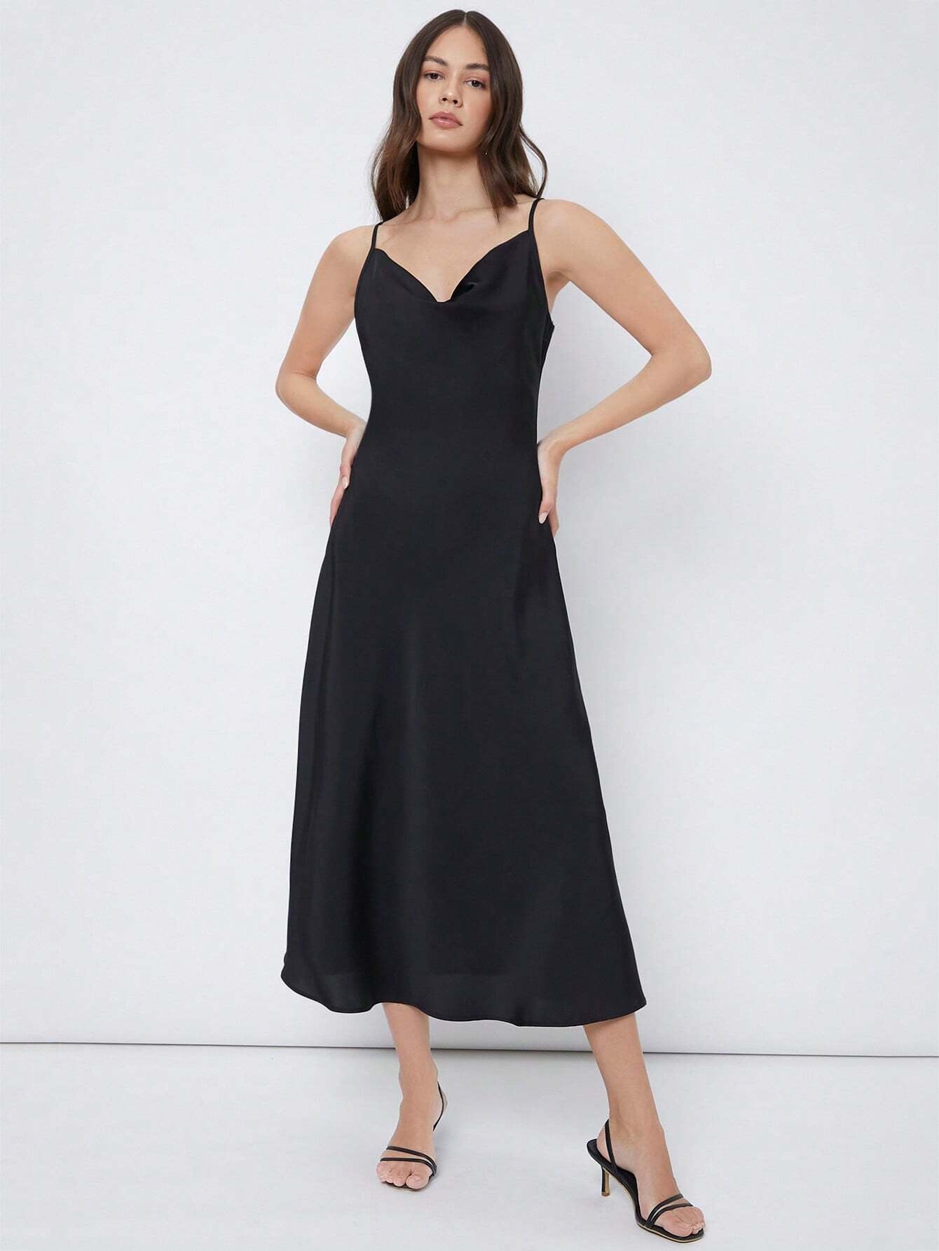 Casual satin maxi kjole