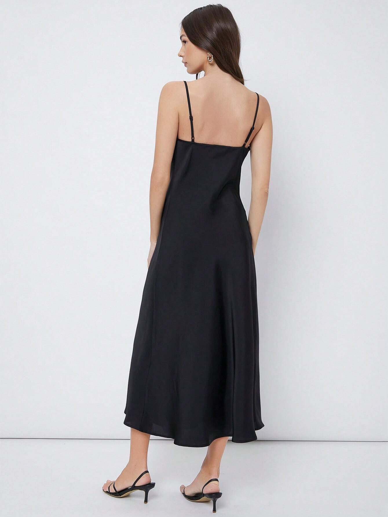 Casual satin maxi kjole