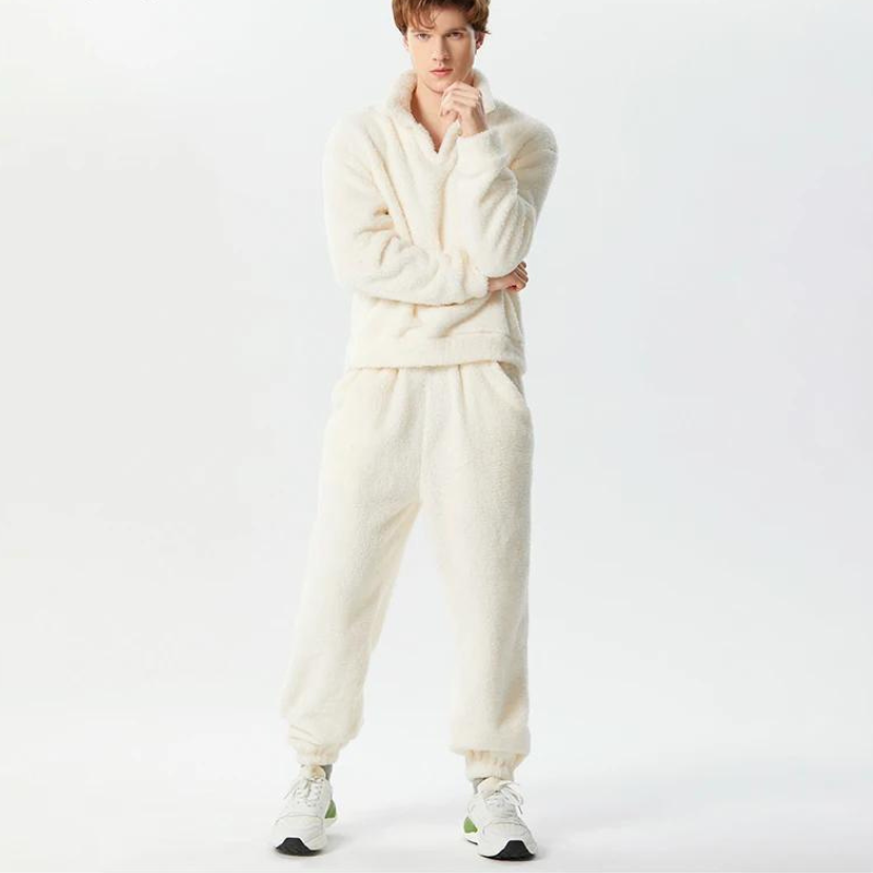 Fuzzy Fleece langærmet sweatshirt med lange bukser