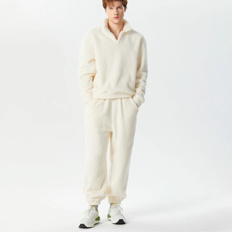 Fuzzy Fleece langærmet sweatshirt med lange bukser