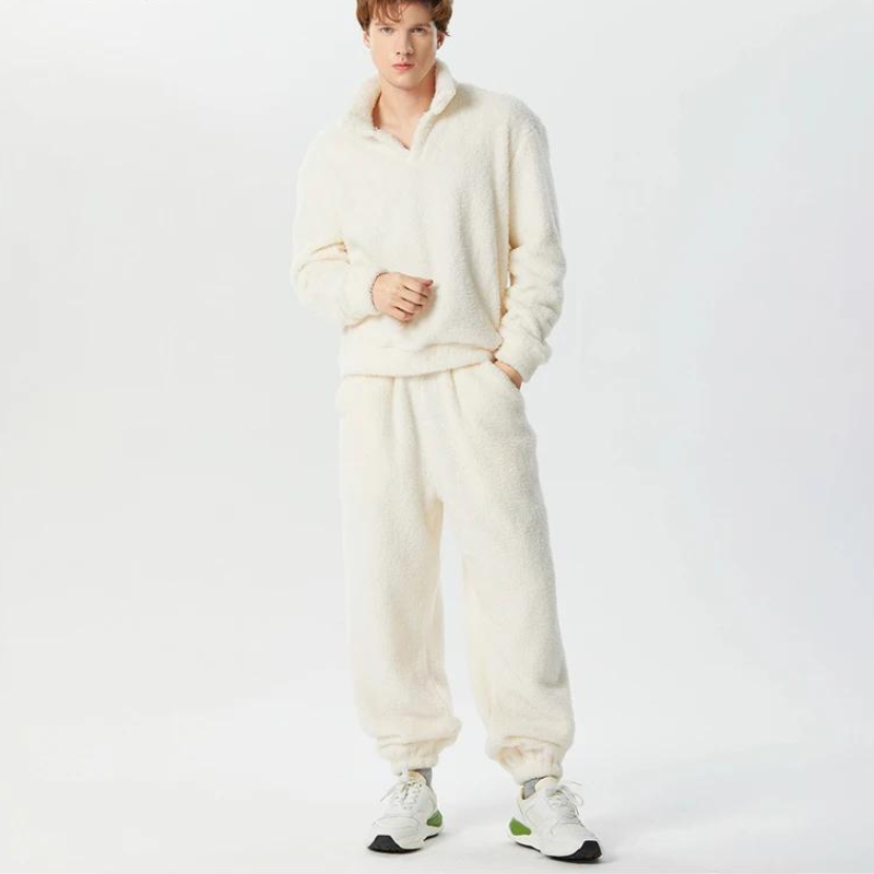 Fuzzy Fleece langærmet sweatshirt med lange bukser