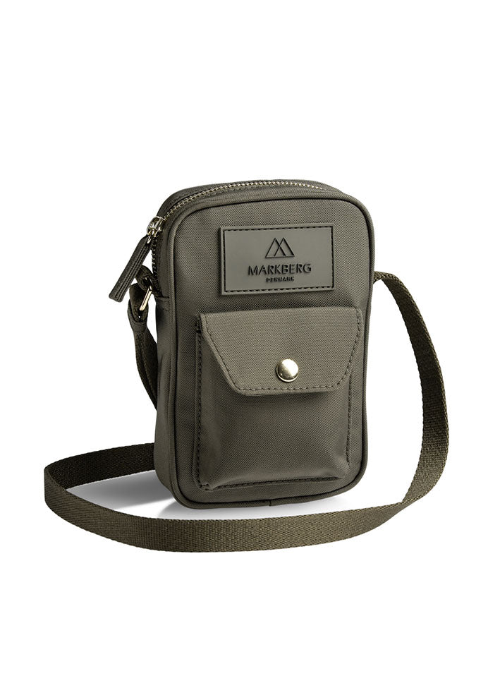 Markberg Darla Mini Cross Mobiltaske - Dark olive with gold