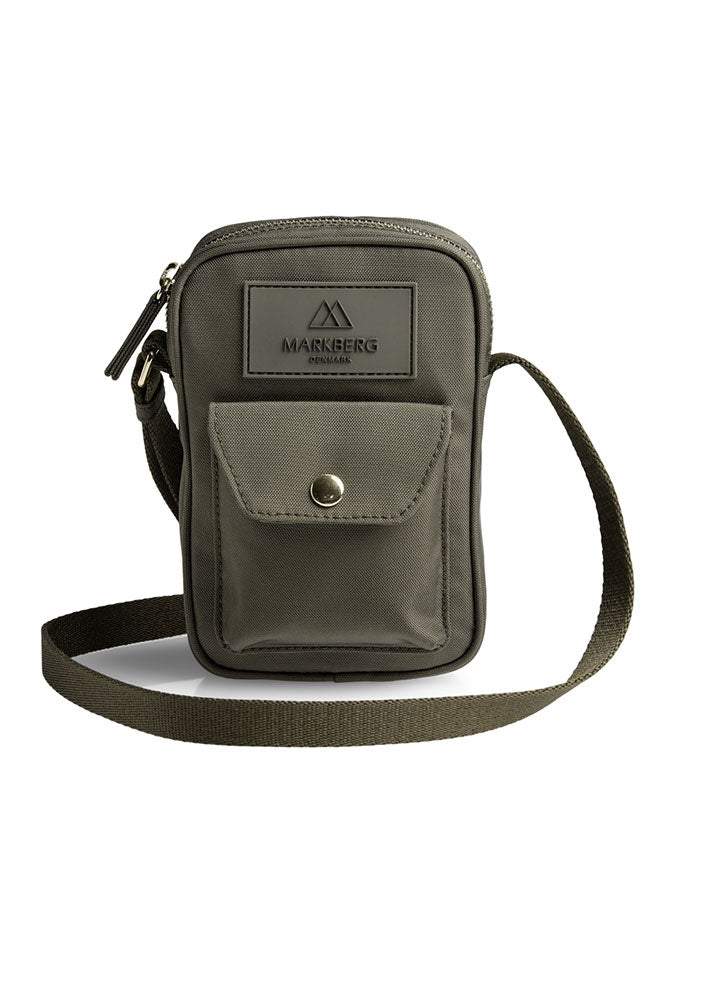 Markberg Darla Mini Cross Mobiltaske - Dark olive with gold