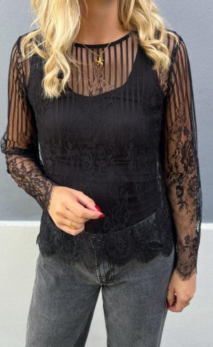 Say INA Copenhagen Bluse - Lissa Lace - Black