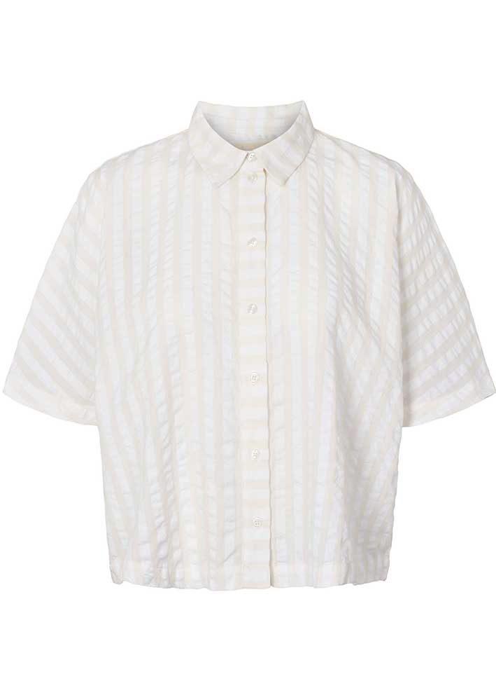 Esmé Studios Candy SS Skjorte - Buttercream Stripes