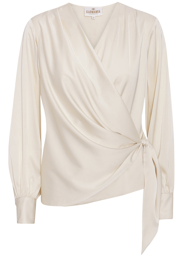 Karmamia Ines Blouse - Slå-om-bluse - Ivory