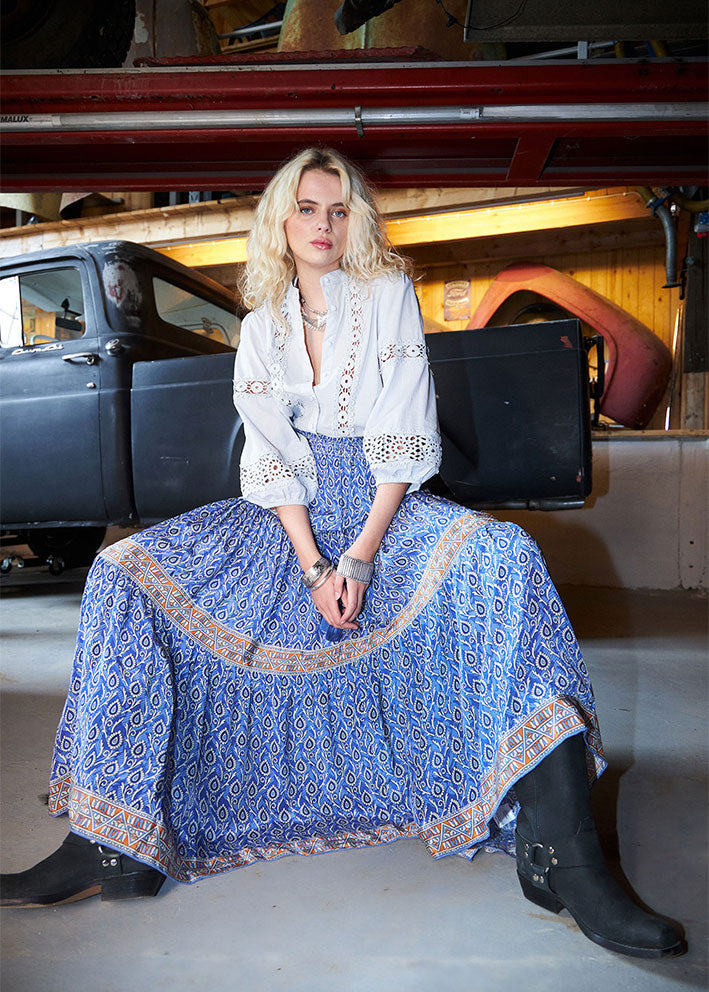 Lollys Laundry Diamond Maxi Nederdel - Blue Print