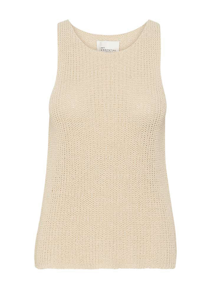 My Essential Wardrobe Diva Strik Top - Almond Milk Udsalg