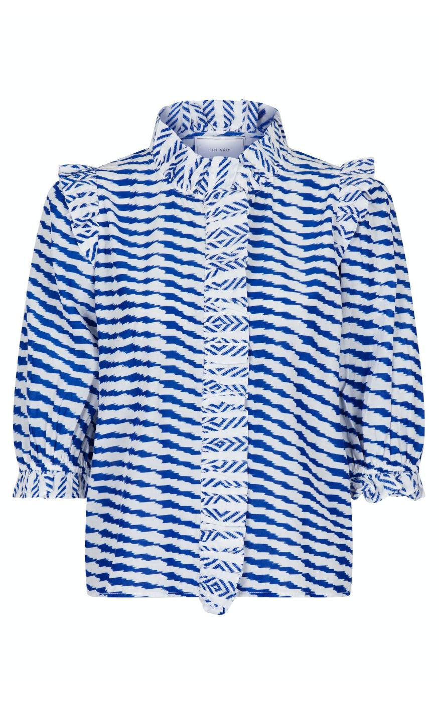 Neo Noir Bluse - Chacha Graphic - Blue