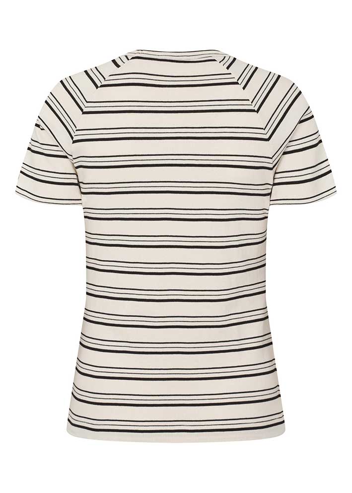 Esmé Studios Blossom SS O-neck Rib T-shirt - Black Stripe