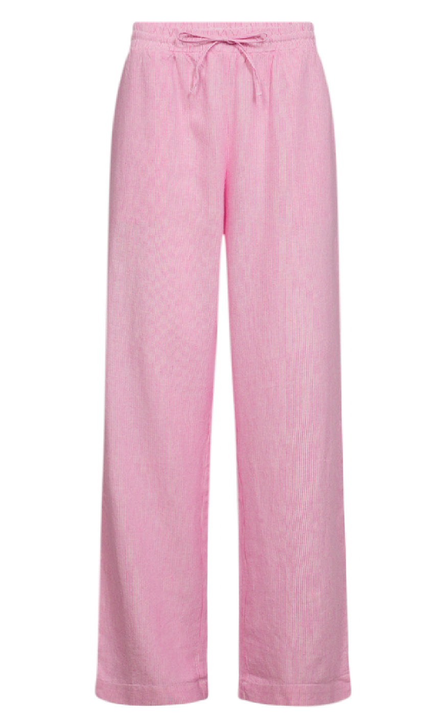 Freequent Bukser - Lava - Off White w. Fuchsia Pink Mode