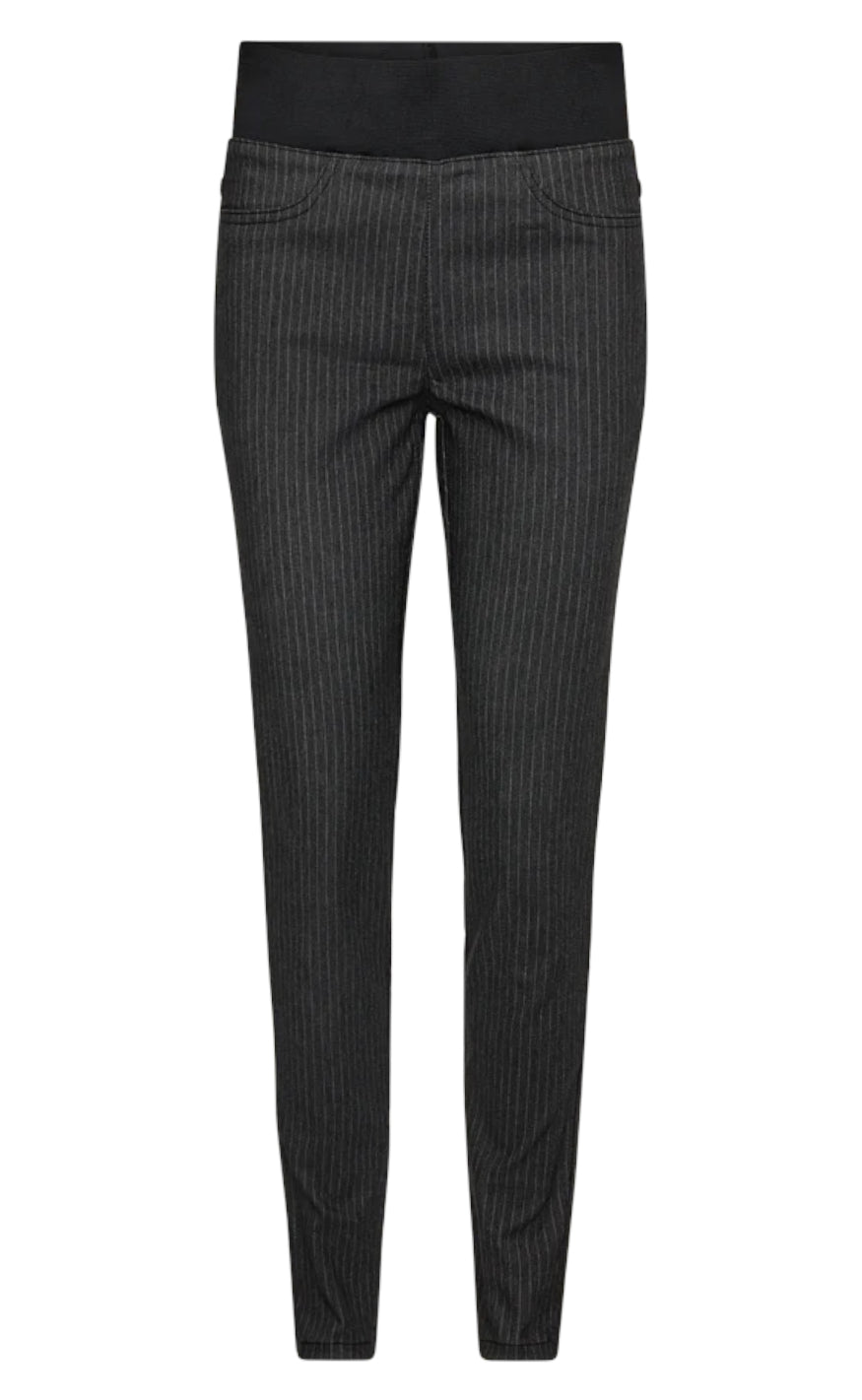 Freequent Bukser - Shantal - Dark Grey Mel. W. Star Off-White