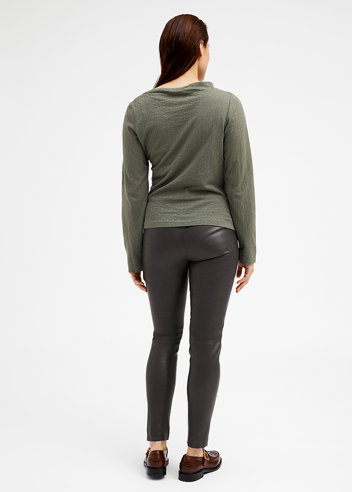 Gustav Dara stretch leather pants - Skindbukser - Dark Brown
