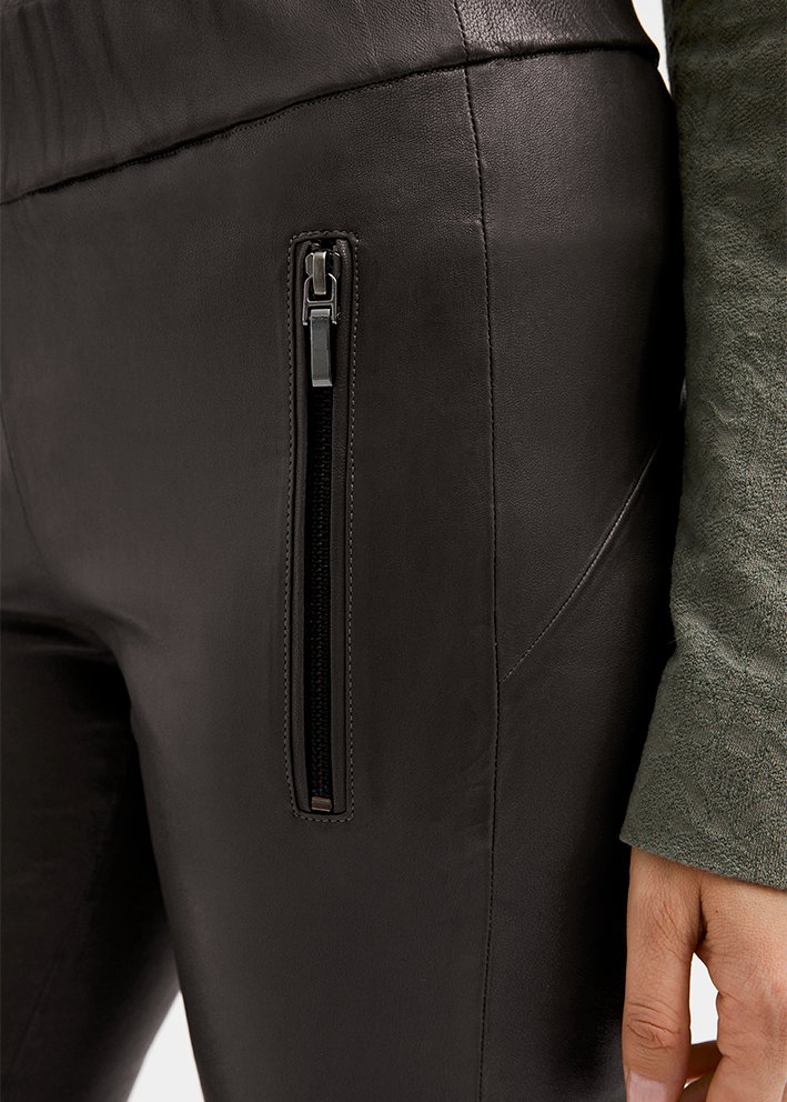 Gustav Dara stretch leather pants - Skindbukser - Dark Brown