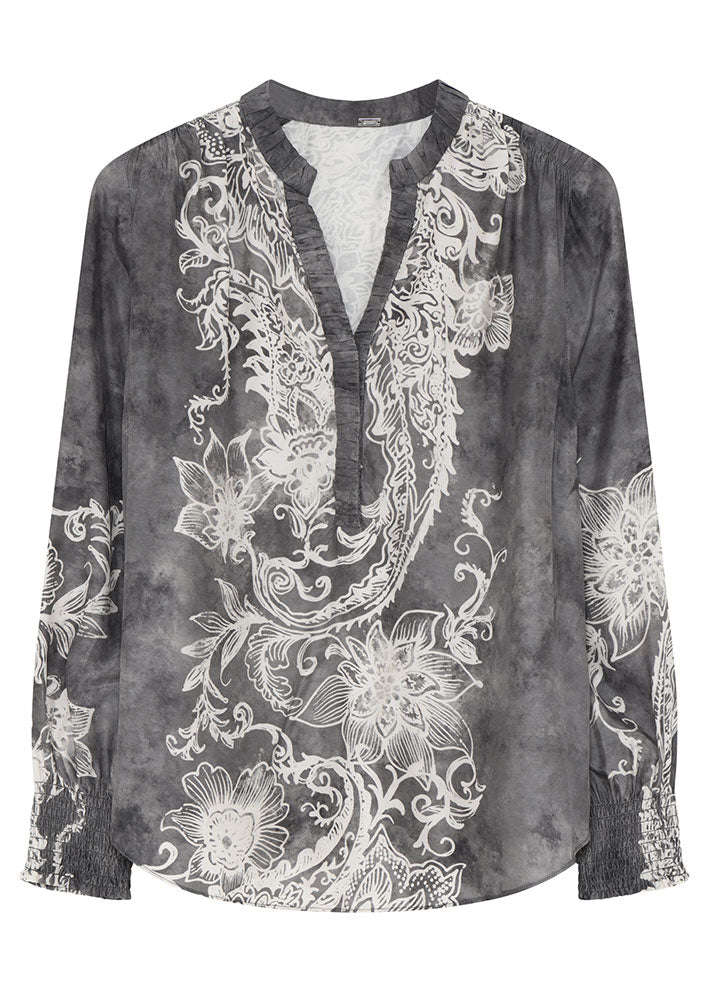 Gustav Sikka blouse 54628 Skjorte - Dark Grey w. Print