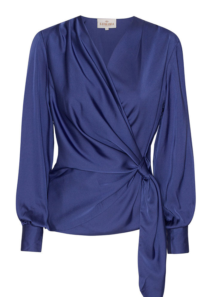 Karmamia Ines Blouse - Slå-om-bluse - Midnight Blue