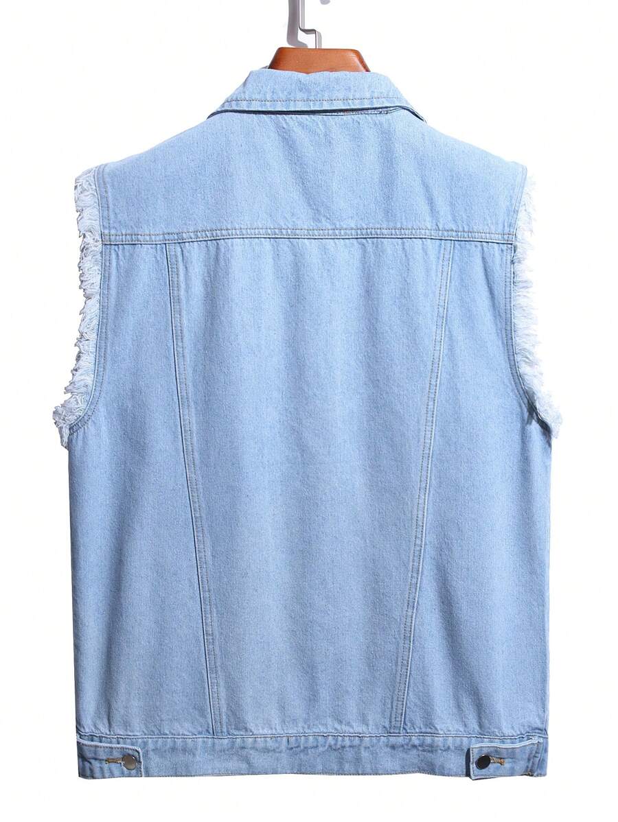 Ripped Denim blå Vest til mænd