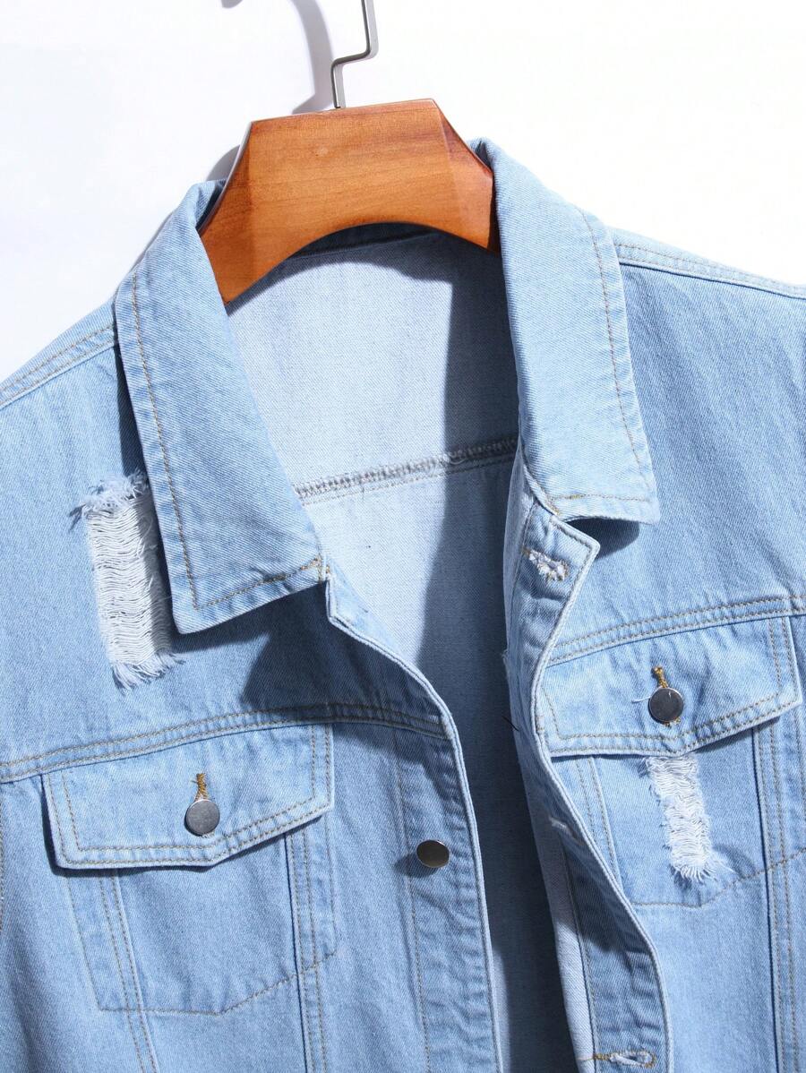 Ripped Denim blå Vest til mænd
