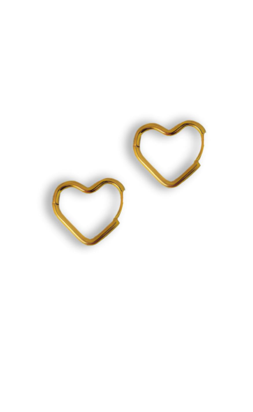 Smykkeli Copenhagen Øreringe - Hisa Heart Hoops - Gold Colour