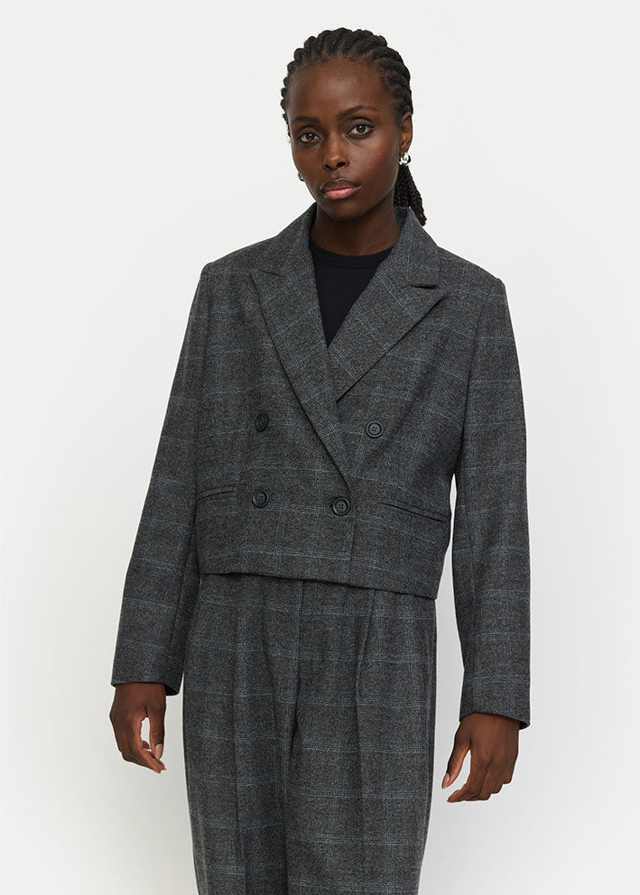 Soft Rebels Annie Blazer SR524-731 Checked Grey Melange Levere