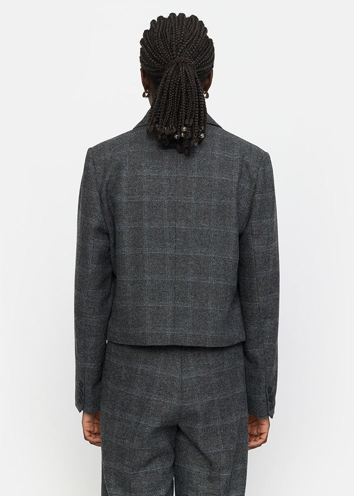 Soft Rebels Annie Blazer SR524-731 Checked Grey Melange Levere