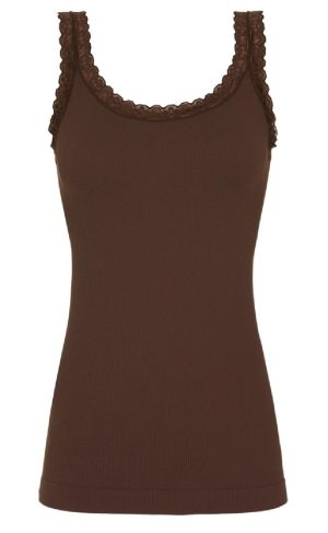 Tim & Simonsen Top - Frida Rib - Cioccolato Online nu