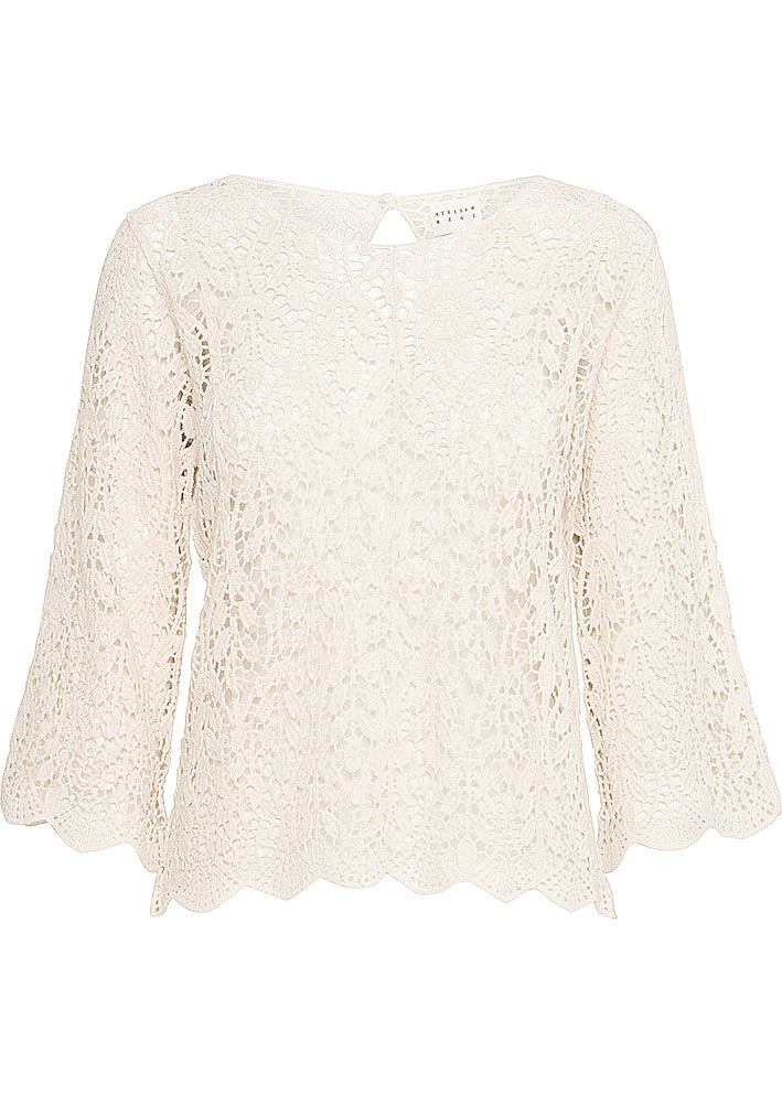 Atelier Rêve Franka Blonde Bluse - Birch Hot på udsalg
