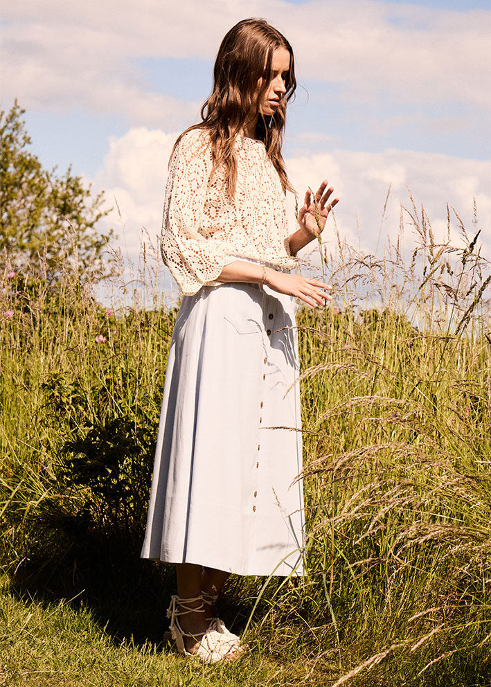 Atelier Rêve Franka Blonde Bluse - Birch Hot på udsalg