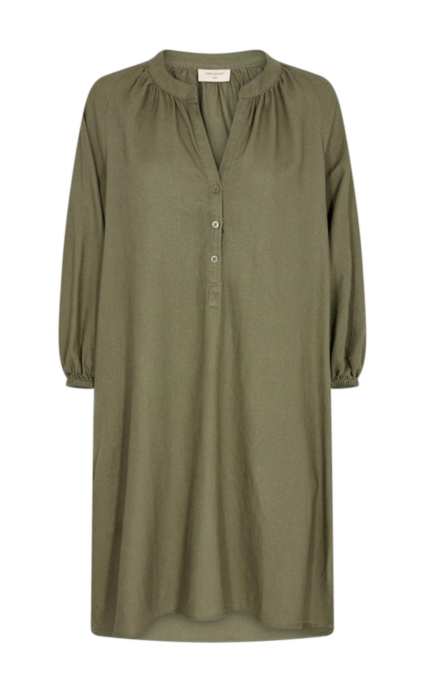 Freequent Kjole - Lava Kaftan - Deep Lichen Green Online Hot Salg