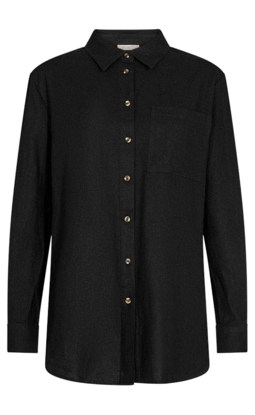 Freequent Skjorte - Lava Simple - Black