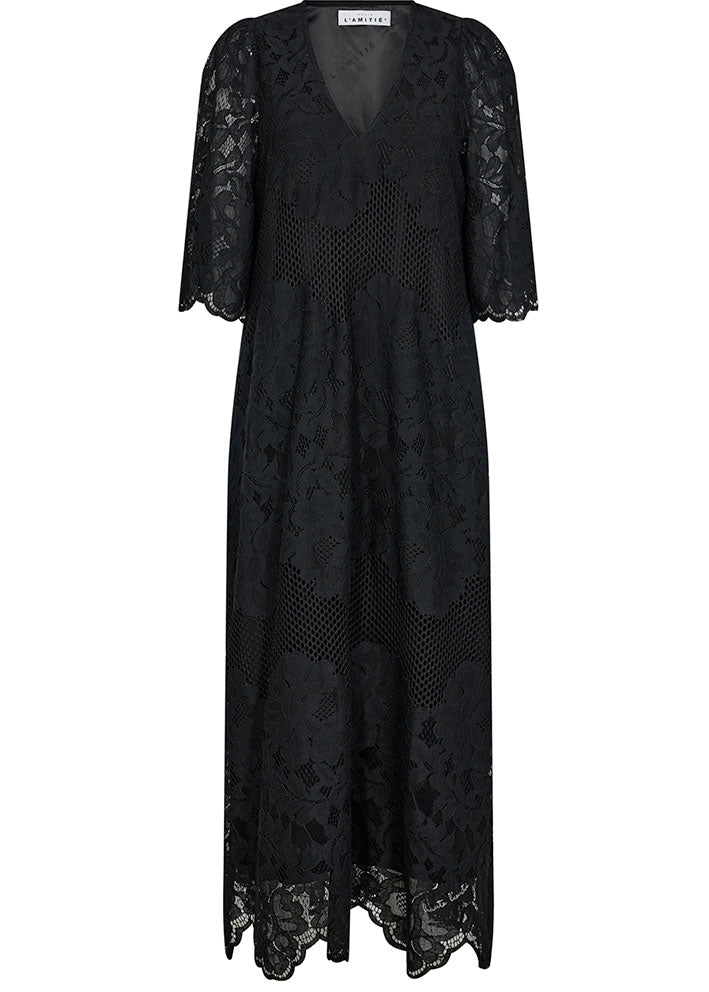 Haute L'amitié Curvey Lace Hem Dress - Black