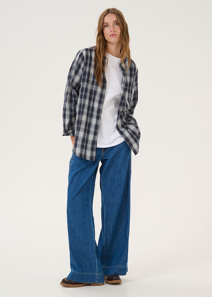 My Essential Wardrobe Harris Shirt - Dark Sapphire Blue Check