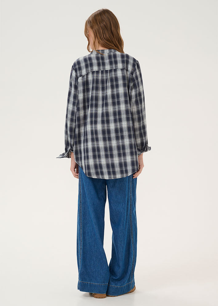My Essential Wardrobe Harris Shirt - Dark Sapphire Blue Check
