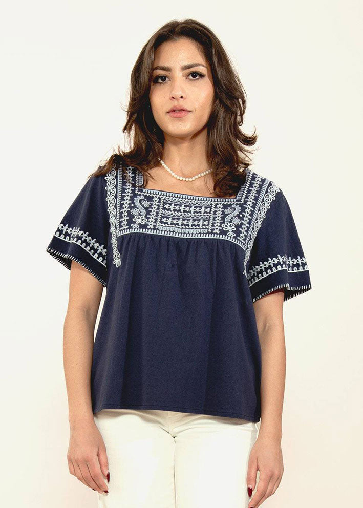 Odd Molly The Earth Blouse - Dark Blue