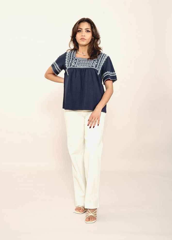 Odd Molly The Earth Blouse - Dark Blue