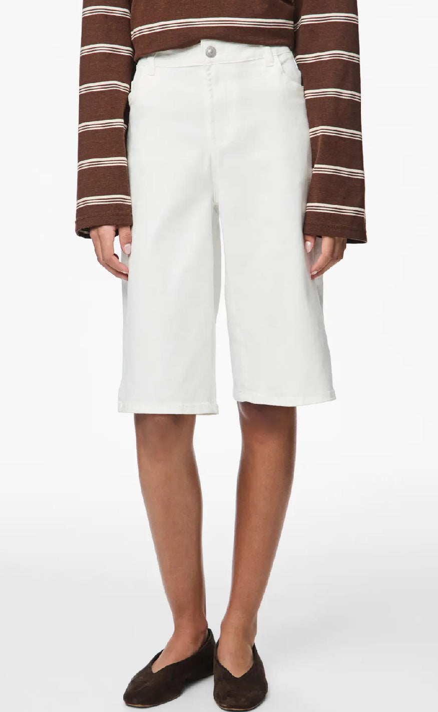 Pieces Shorts - Salume - Bright White Mode