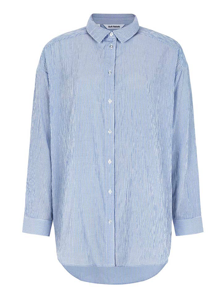 Soft Rebels Adeline Skjorte SR324-706 Mimi Stripes Amparo Blue Online nu