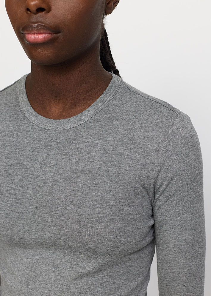 Soft Rebels Roman O-neck Top SR424-300 Medium Grey Melange
