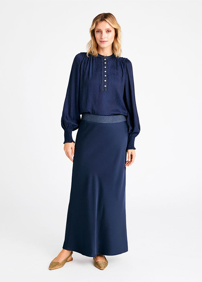 Gustav Elly bias cut long skirt 56561 Nederdel - Blue Nights