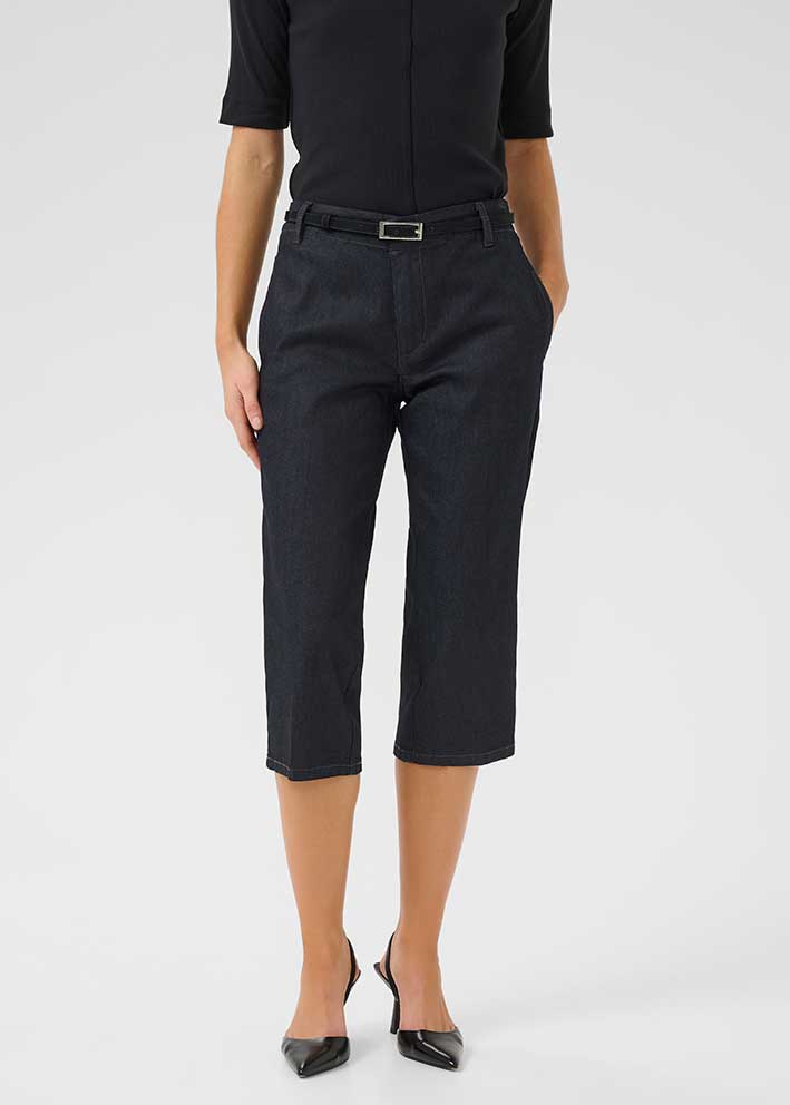 My Essential Wardrobe Tenna High Capri Bukser - Dark Blue Online