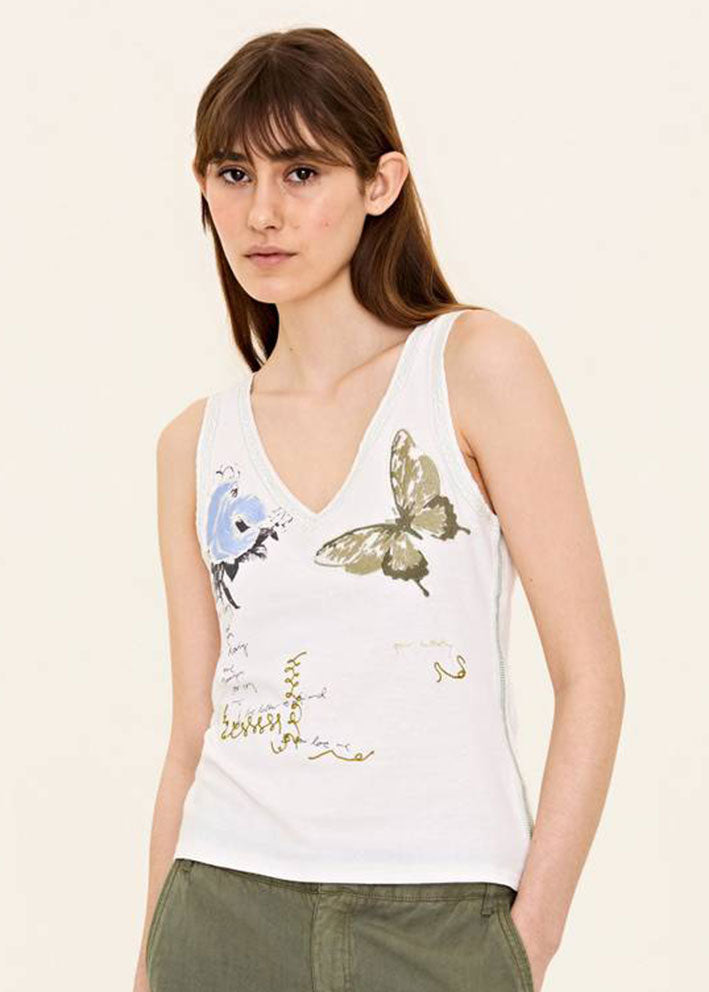 Odd Molly Butterfly Top - Light Chalk