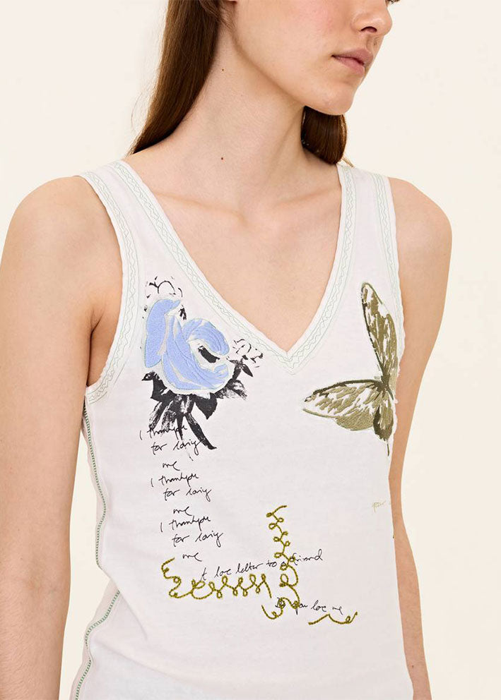 Odd Molly Butterfly Top - Light Chalk