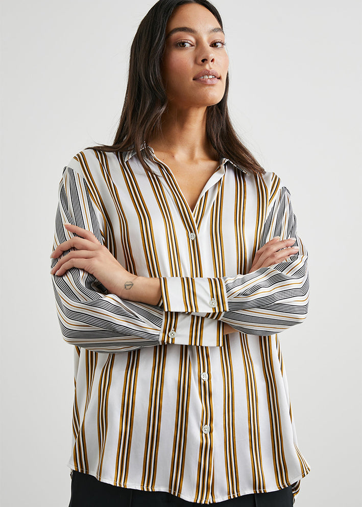 Rails Dorian Skjorte - Silke - Bronze Mix Stripe Online