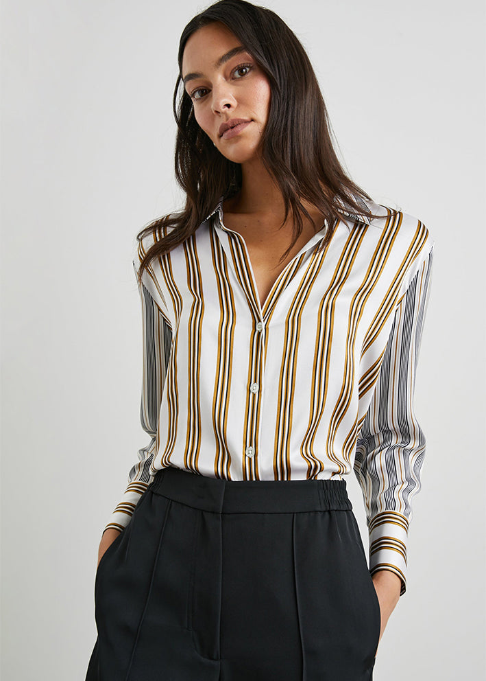 Rails Dorian Skjorte - Silke - Bronze Mix Stripe Online
