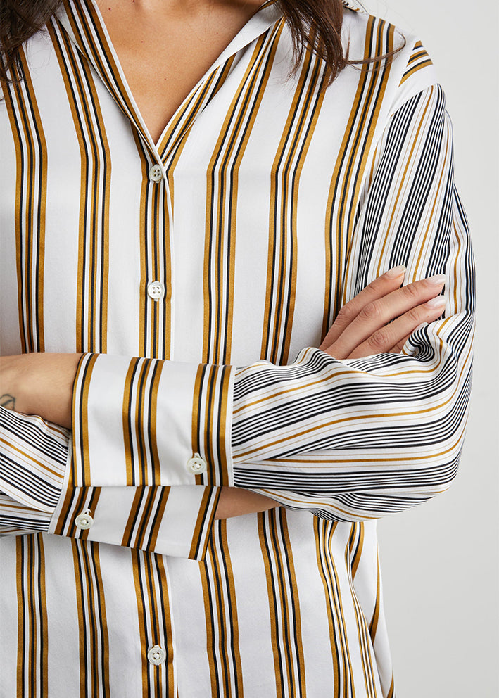 Rails Dorian Skjorte - Silke - Bronze Mix Stripe Online