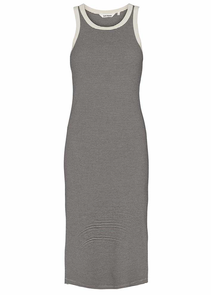 Soft Rebels Adelynn Tank Dress SR325-305-1 Stripe Black/Arctic Wolf