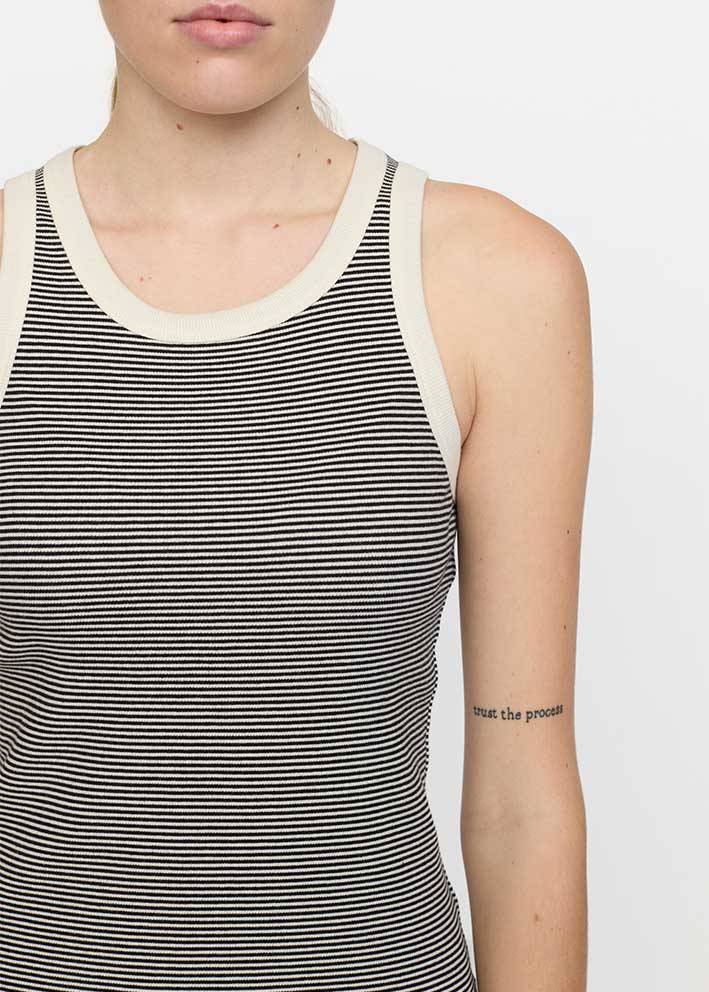 Soft Rebels Adelynn Tank Dress SR325-305-1 Stripe Black/Arctic Wolf
