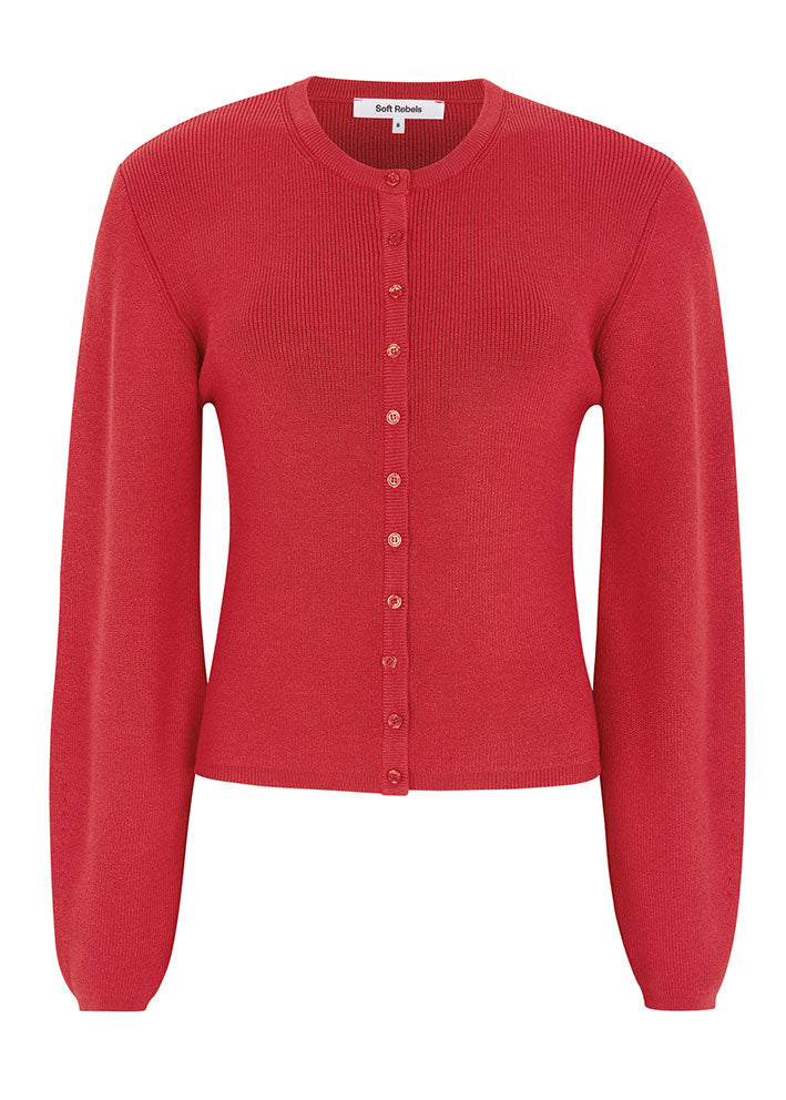 Soft Rebels Mushi Cardigan knit SR225-201 Racing Red