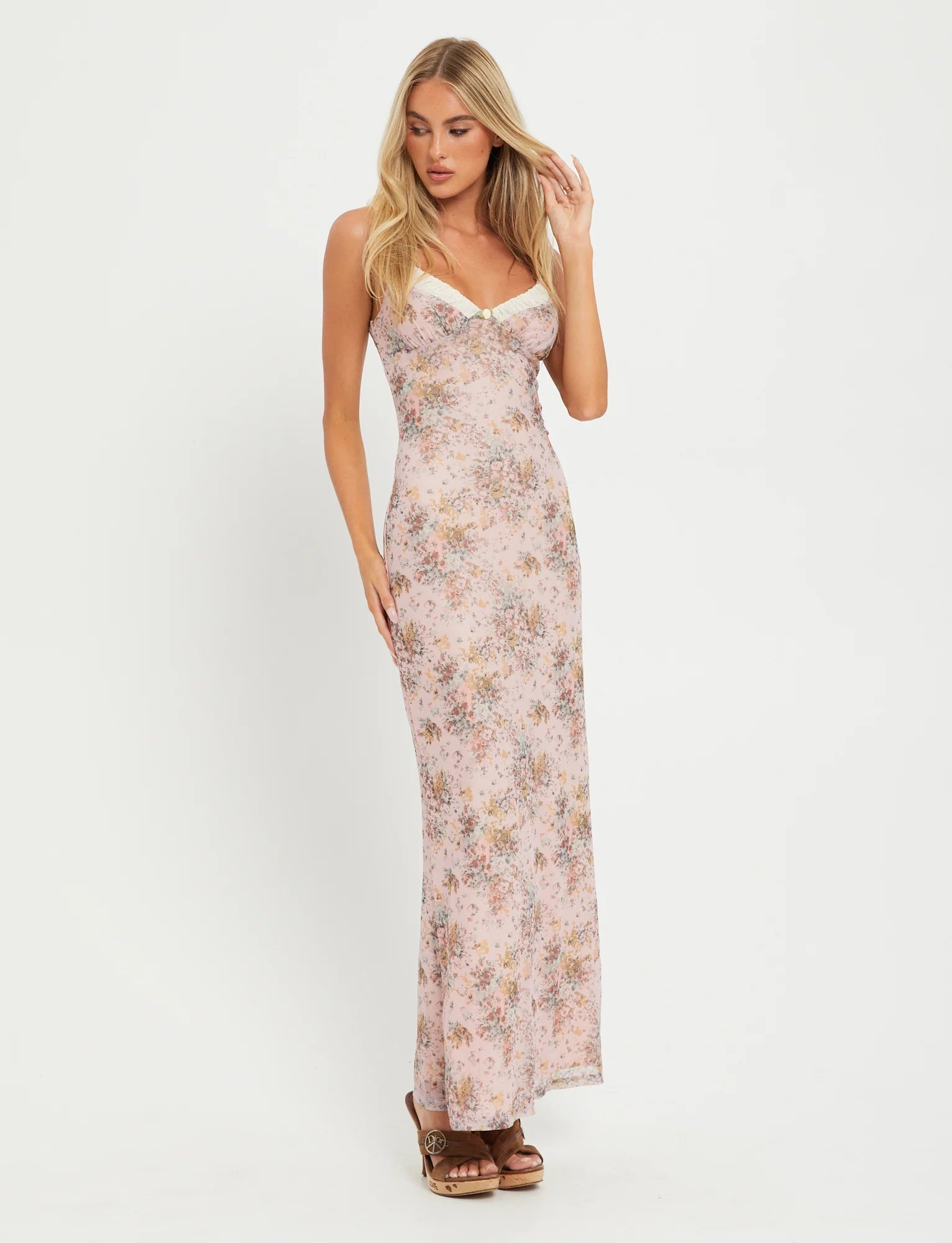Bodycon V-hals Maxikjole Levere