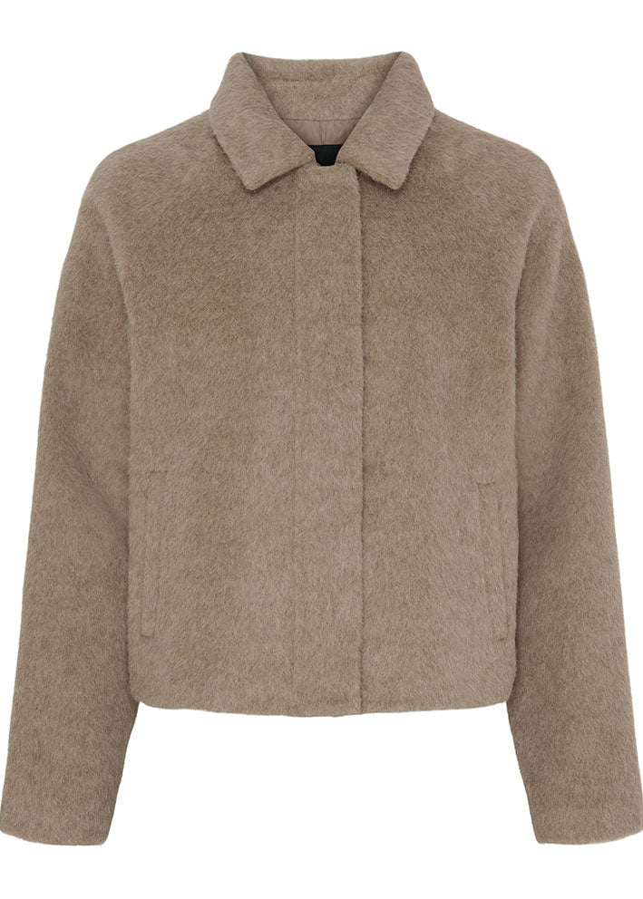 BTF CPH Short Alpaca Jakke 400033 Oatmeal Melange